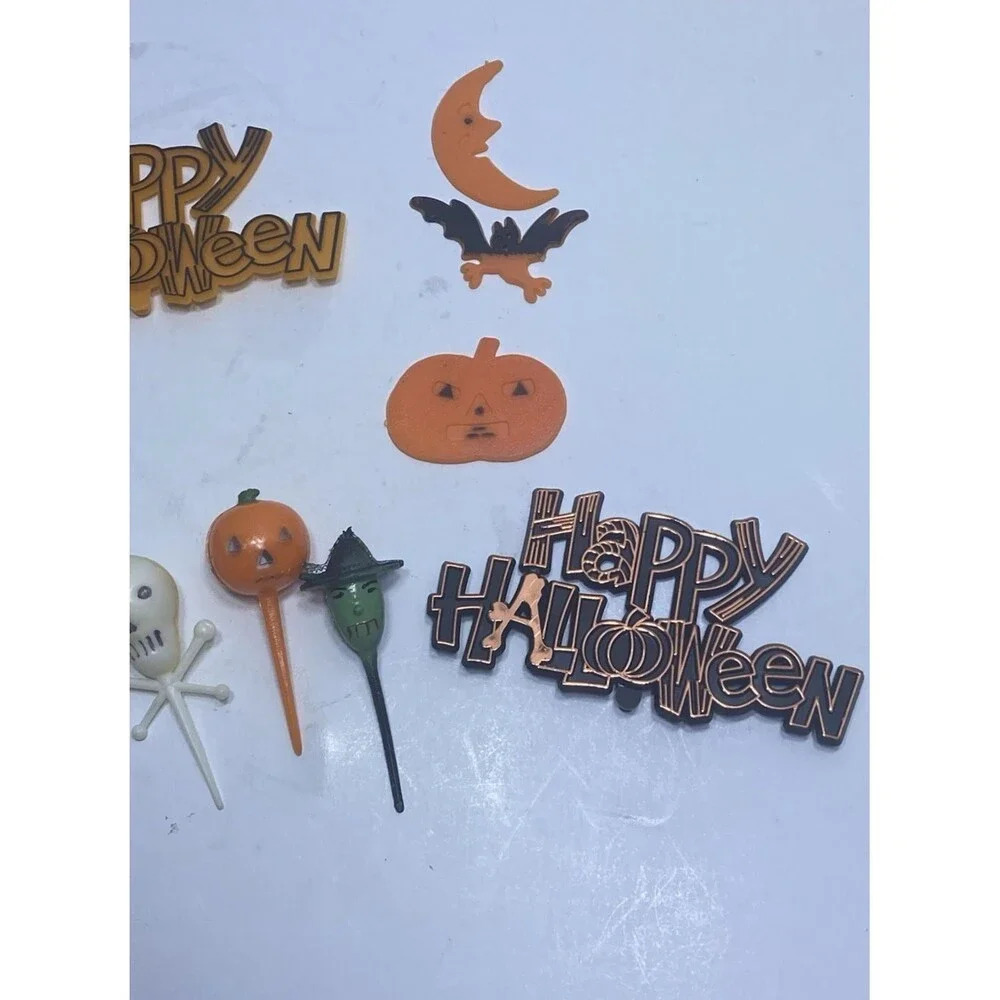 20 Vtg Cupcake Cake Topper Floral Picks Halloween Easter Thanksgiving Christmas